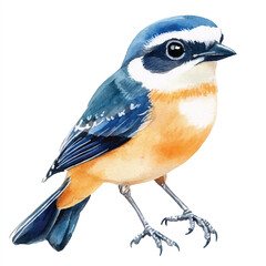 cute Shrike watercolor clipart illustration isolated