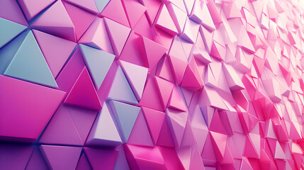 Abstract 3D Pink and Purple Triangles Background