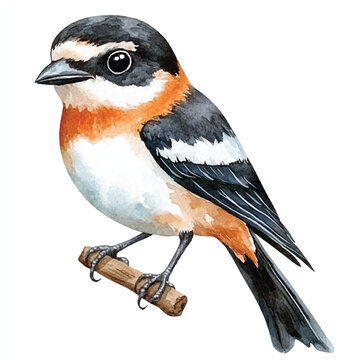 recommend clip art: cute Shrike watercolor clipart illustration isolated