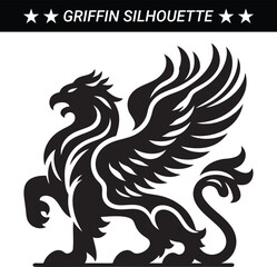 Mythical Griffin silhouette vector illustration