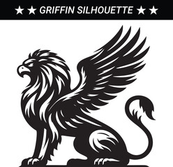 Mythical Griffin silhouette vector illustration