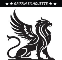Mythical Griffin silhouette vector illustration