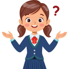 Portrait of a confused girl wearing a school uniform