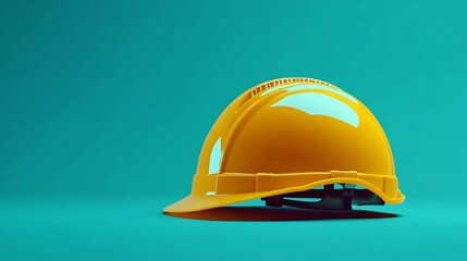 Fototapeta premium Bright Yellow Construction Safety Helmet