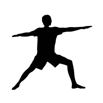 recommend clip art: Male doing Yoga silhouettes vector illustration. Yoga poses male.