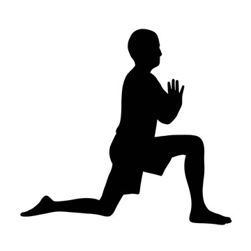 recommend clip art: Male doing Yoga silhouettes vector illustration. Yoga poses male.