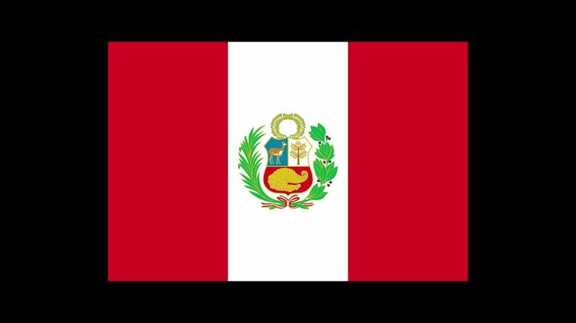 Peru Country Flag Shapes and Elements Construction Animation