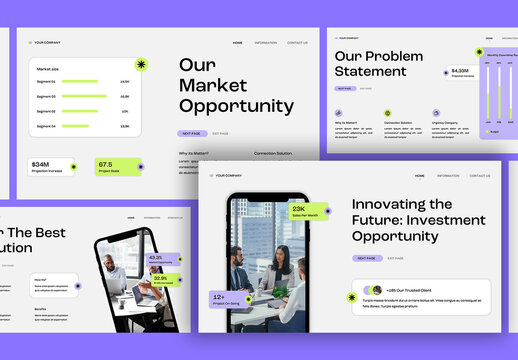 Purple Green Modern Investor Pitch Deck Presentation