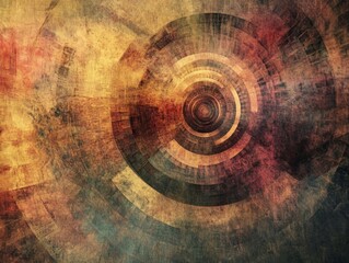 Abstract Grunge Background with Concentric Circles