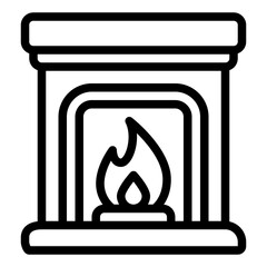 Fireplace winter vector icon illustration 