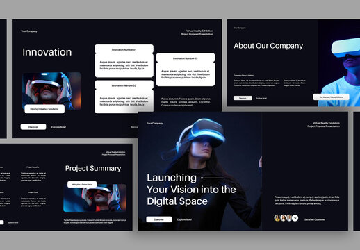 Black Blue White Modern VR Exhibition Project Proposal Presentation