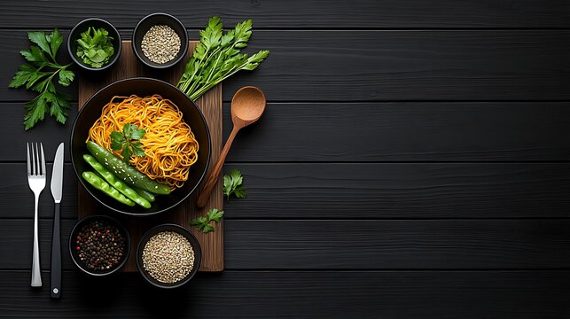 A healthy vegetarian stir-fry dish made with fresh, locally sourced vegetables, garnished with herbs, placed on a traditional wooden table, symbolizing the balance of health and cultural heritage. 