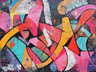 Fototapeta premium Abstract Urban Graffiti Art on a Wall