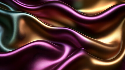 Obraz premium Abstract 3D Rendering of Wavy Metallic Surfaces