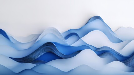 Traditional blue and white Chinese landscape origami art poster background