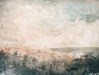 Abstract Grunge Landscape with Sky and Water