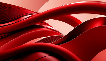 Bright red abstract background adorned with gentle, flowing waves, suitable for various creative design projects.