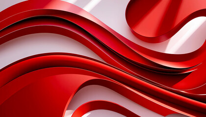 Bright red abstract background adorned with gentle, flowing waves, suitable for various creative design projects.