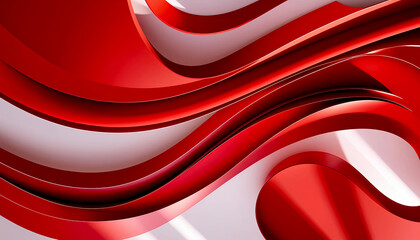 Bright red abstract background adorned with gentle, flowing waves, suitable for various creative design projects.