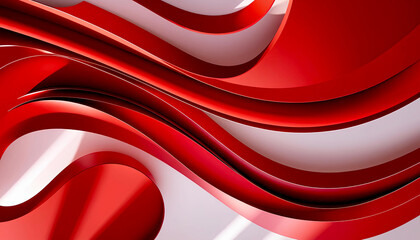 Bright red abstract background adorned with gentle, flowing waves, suitable for various creative design projects.