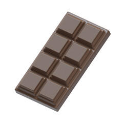 Chocolate bar, 3D icon, sweet, snack, dessert, candy, wrapper, craft chocolate, food industry, food illustration, digital resource, food culture, indulgence, realistic design
