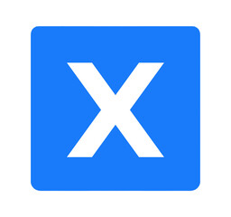 Obraz premium シンプルな青色のXアイコン