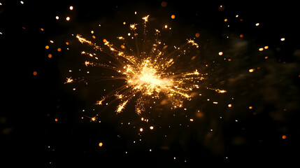 Obraz premium Abstract Background with Golden Sparks on Black