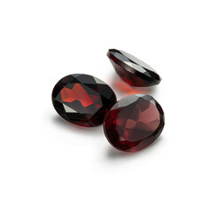 Garnet jem stone isolated on white background.