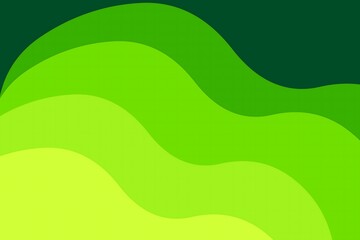 Abstract green background with wavy paper cut design. Nature concept 
