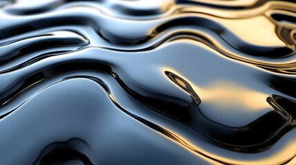Obraz premium Abstract 3D Metallic Liquid Wave Background