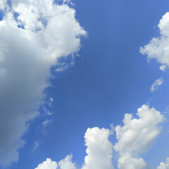 Blue sky background with tiny clouds. Nature background. Sky background.