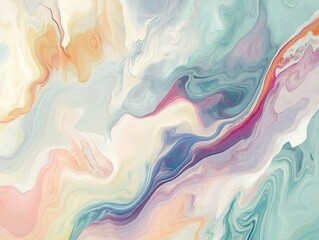 Abstract Swirling Pastel Paint with Vibrant Hues