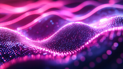 Abstract 3D Background with Pink and Blue Lights