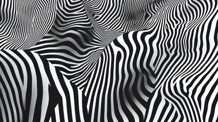 Fototapeta premium Abstract Black and White Striped Pattern