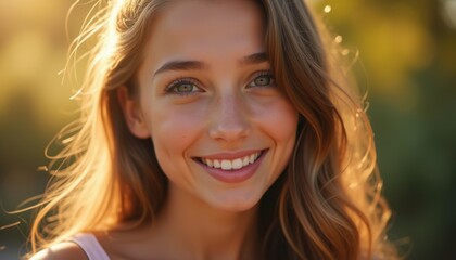 Fototapeta premium Young woman's emotional face on a simple background. An amazing portrait of youthfulness and elegance.