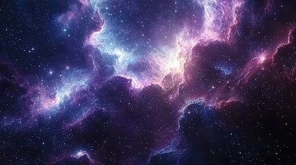 Fototapeta premium Gaze at the starry sky filled with gentle pastel tones of blue and purple for a mesmerizing experience