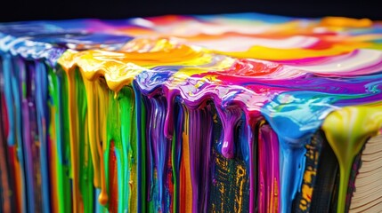 Colorful Dripping Paint On Books