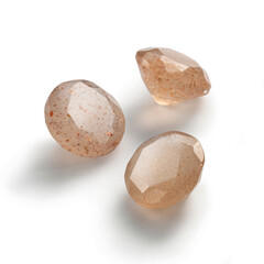 orange moonstone isolated on white background.