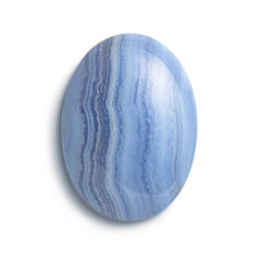 Bluelace agate on white background.