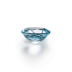 Blue topaz on white background.