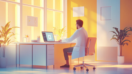 Fototapeta premium doctor working on laptop