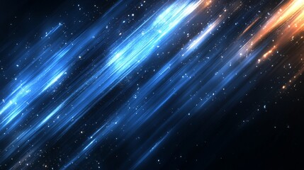 Obraz premium Blue and orange abstract light streaks in