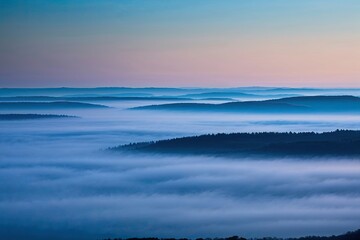 Fototapeta premium Blue Misty Horizons for a Serene and Tranquil Backdrop