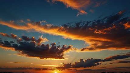 Summer sky background on sunset