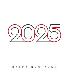 Modern Minimalist New Year 2025 Christmas Greeting Card Design Art Vector