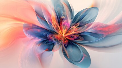 flower with swirling colors and geometric shapes, creating a mesmerizing effect. The flower appears to be in a state of transformation,