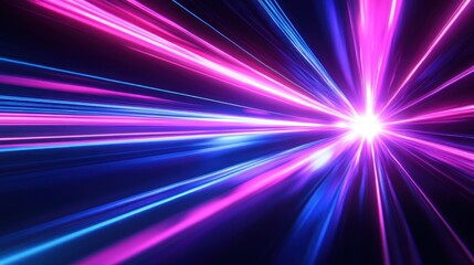 Obraz premium Abstract Light Speed with Blurry Pink and Blue Lines