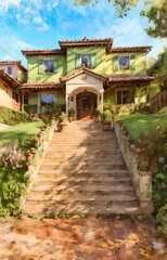 Fototapeta premium Beautiful house urban sketch