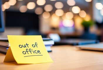 working_desk_with_sticky_note_out_of_office