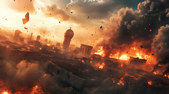 Mysterious ancient epic moment arabian army battle of war background wallpaper ai generated image. Cinematic. Illustration